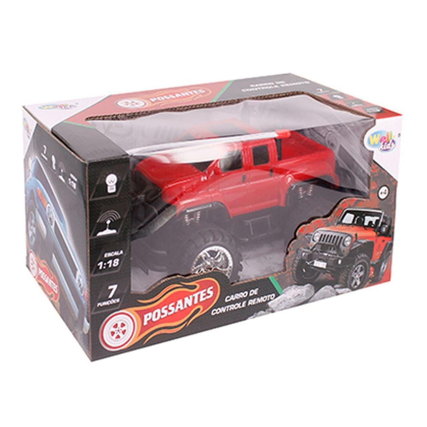 Carrinho Controle Remoto Grande Recarregavel Off Road 4x4 Cor