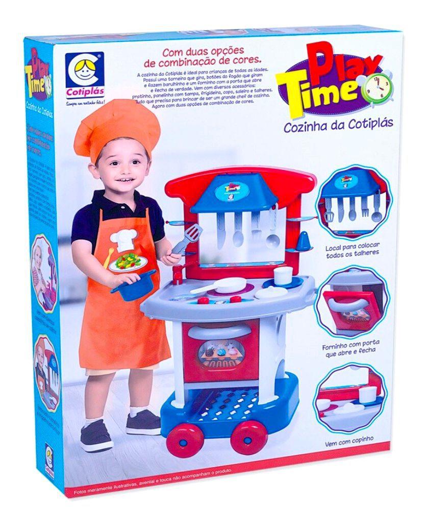 Brinquedo Cozinha Completa C/fogão Infantil Menino Play Time - Cotiplas ...