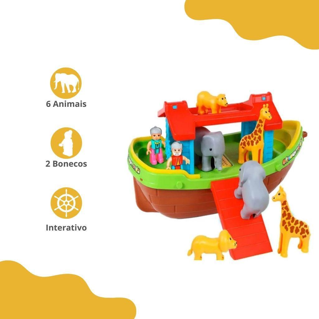 Brinquedo didatico arca de noe maral com 6 animais 2 bonecos - MARAL ...