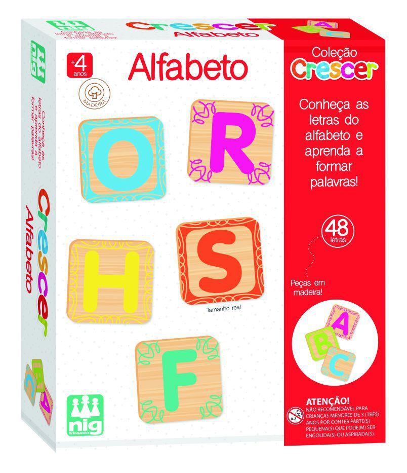 Brinquedo Educativo Alfabeto em Madeira 48 letras 0450 Nig Brinquedos ...