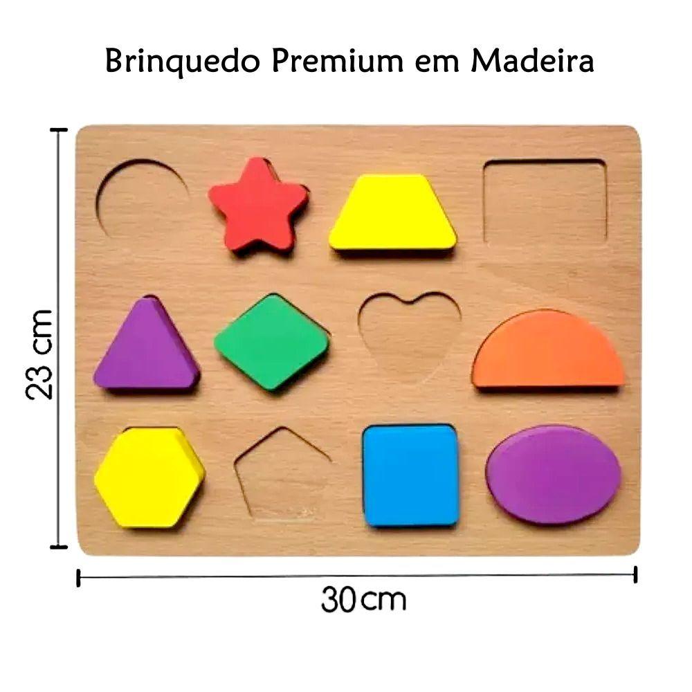 Brinquedo Educativo de Encaixar Peças Formas Geométricas em Madeira ...