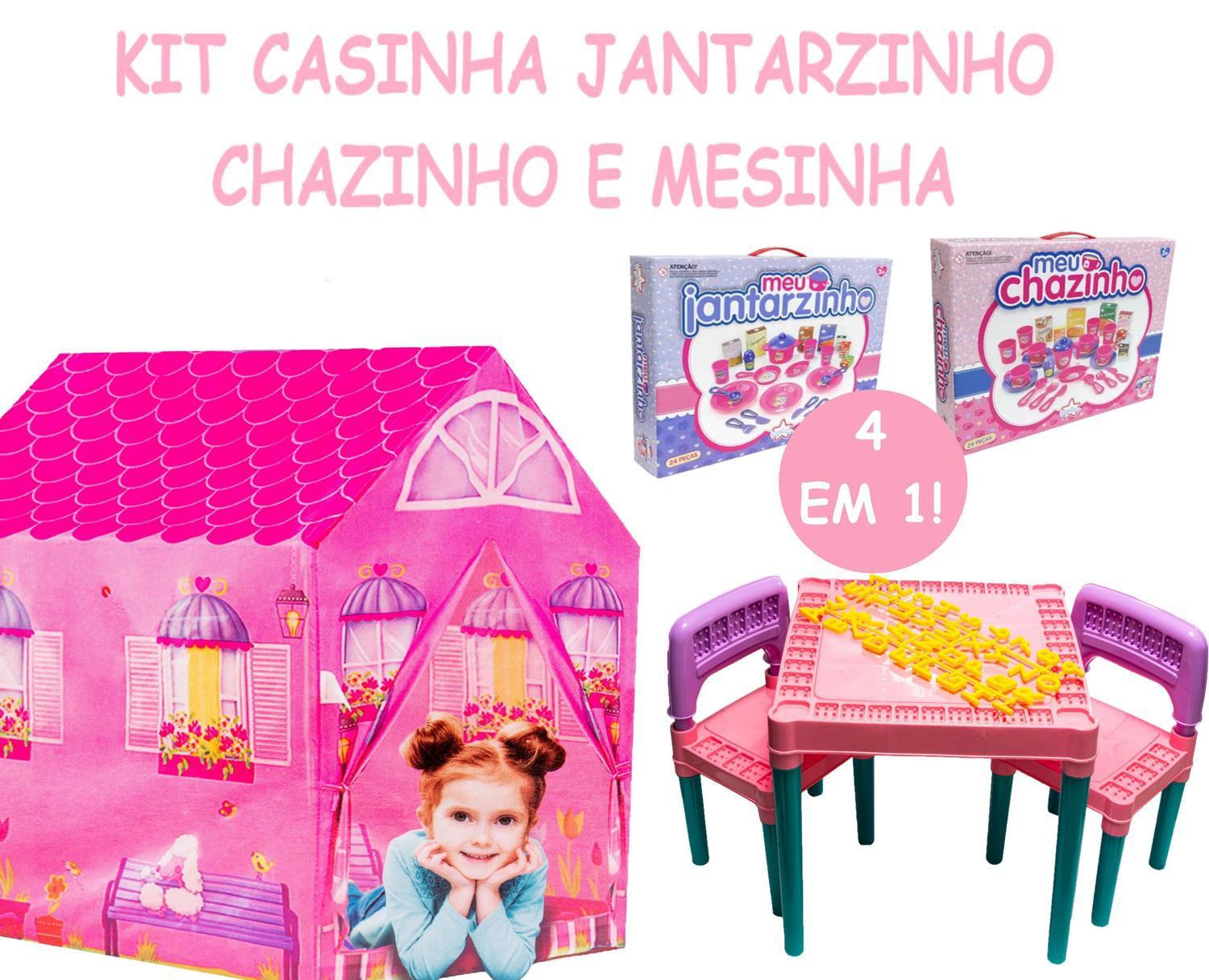 Kit Bebê Realista C/ Carrinho de Boneca Rosa + Jogo Surpresa - DM