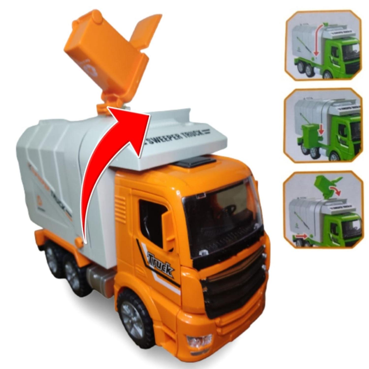 Caminhão De Lixo De Brinquedo Grande Abre A Caçamba Lixeiro