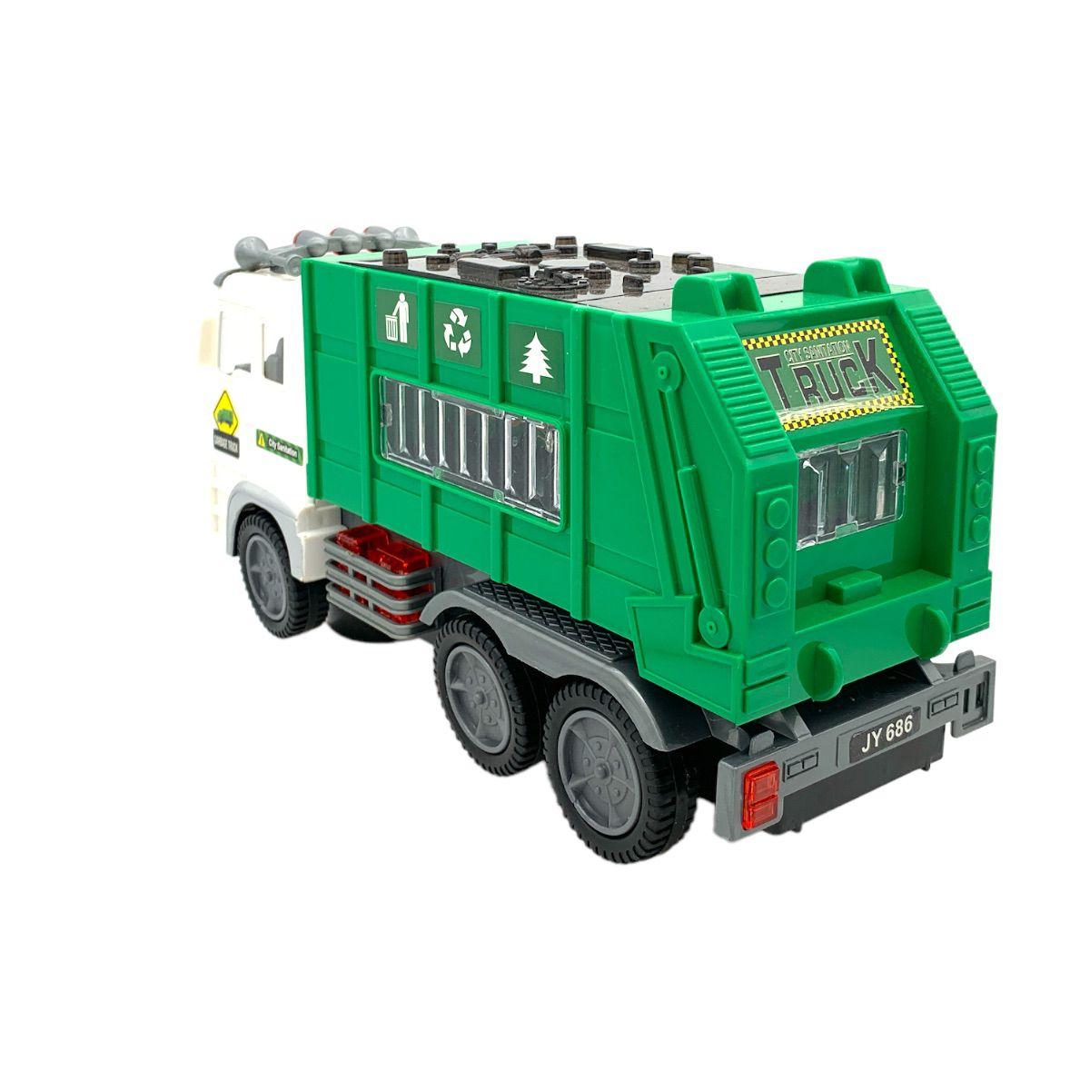 Modelo de caminhão de lixo infantil, carrinho de brinquedo em liga  metálica, tipo caminhão de lixo