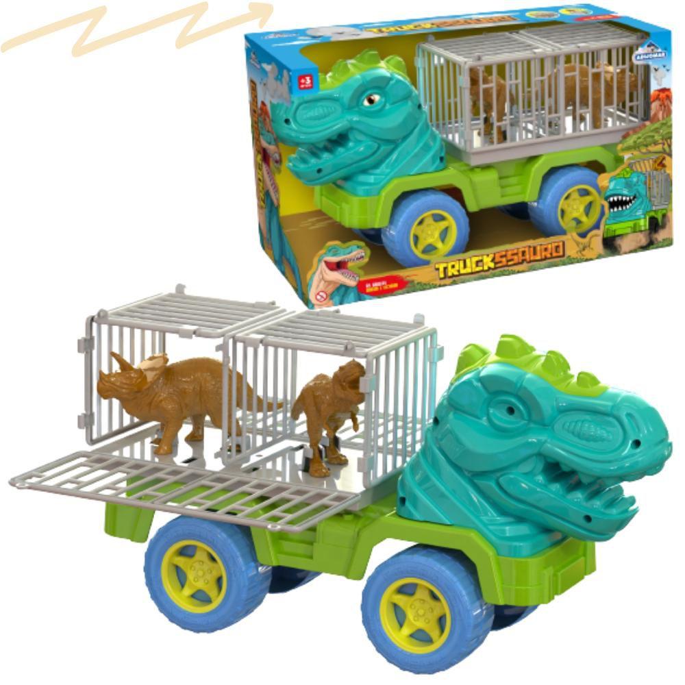 Dinossauro Tiranossauro Rex de Brinquedo com Mini Jaula