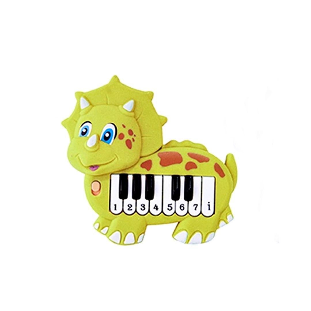 Teclado Pianinho Infantil Musical De Dinossauro Amarelo