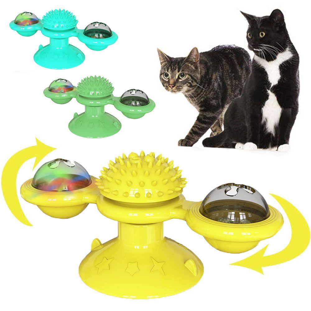 Brinquedo para Gatos de Moinho de Vento Amarelo