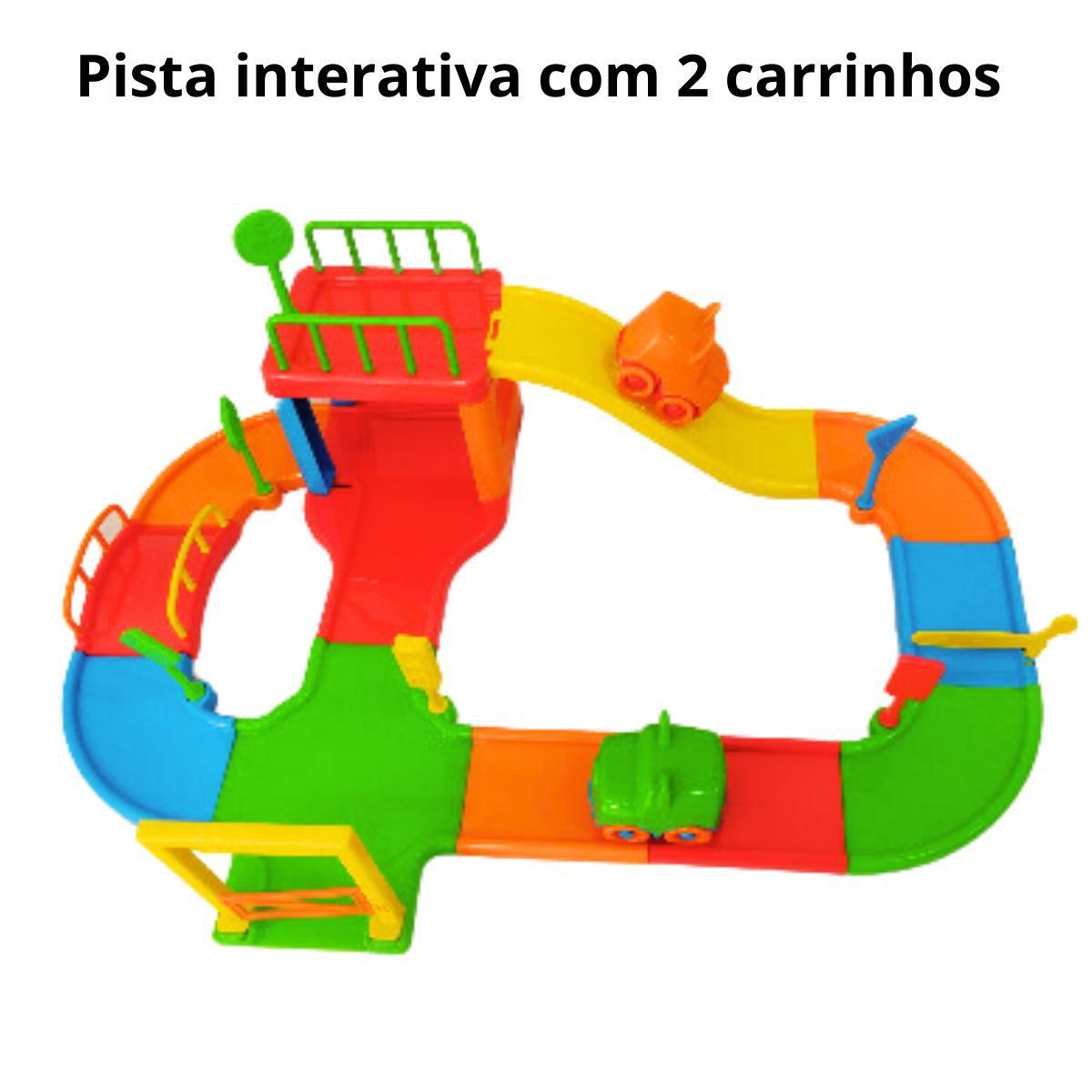 Pista De Carrinhos Brinquedo Corrida Infantil + 2 Carrinhos