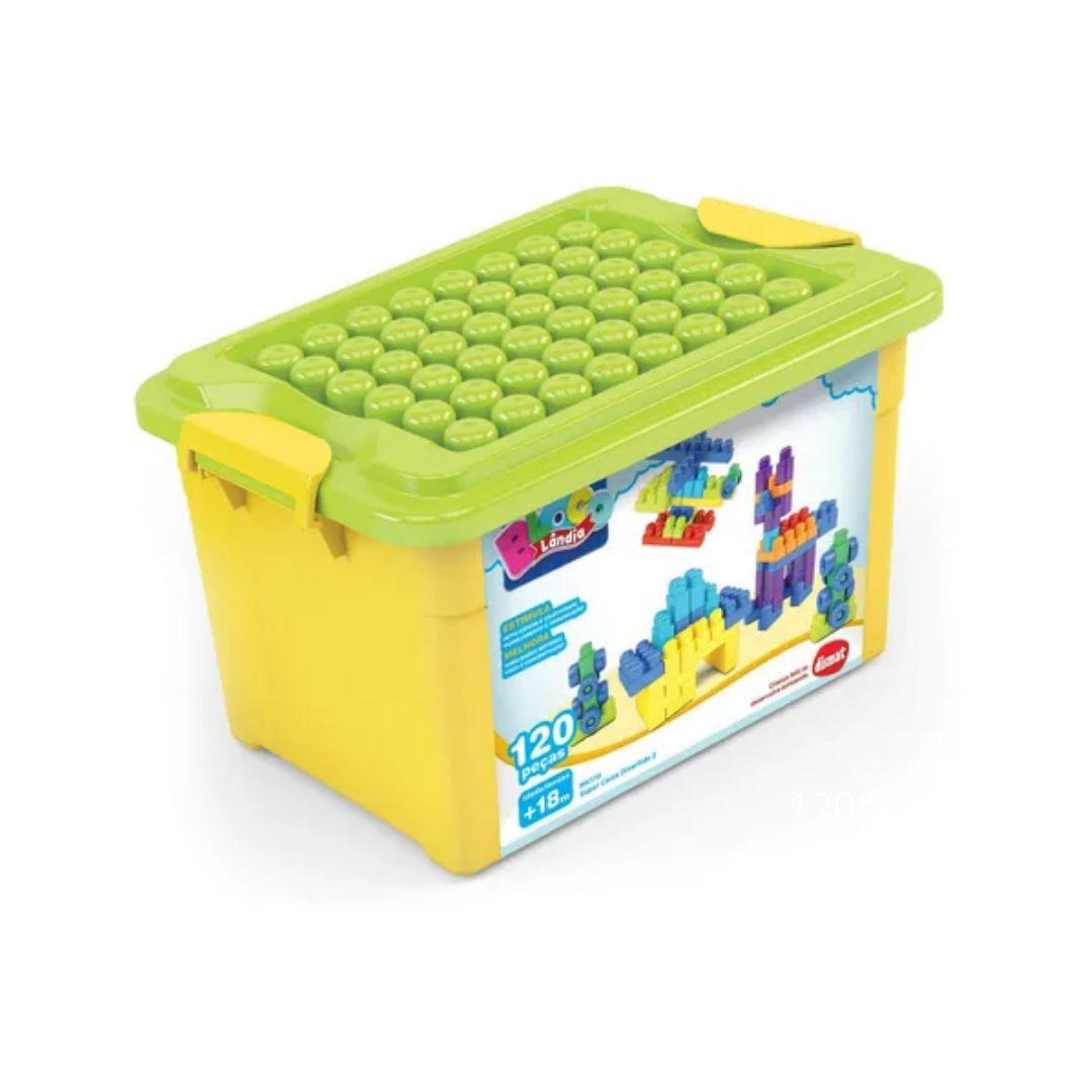 Brinquedo super caixa divertida 2 infantil colorida com 120 peças ...