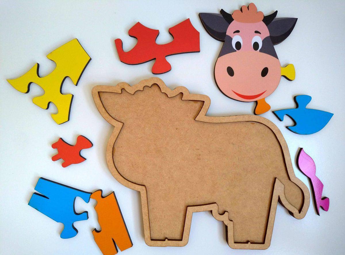 Brinquedos educativos 3 anos - Quebra-cabeça infantil Vaquinha ...
