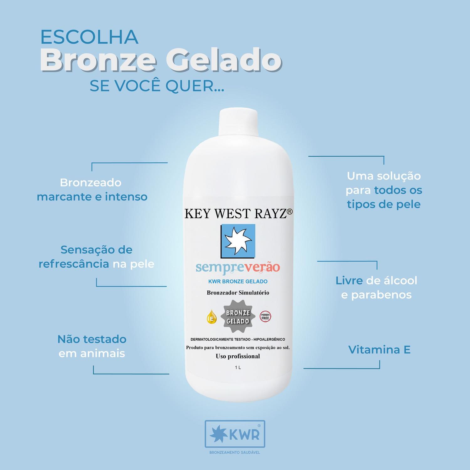 Bronze Por Vaporização Profissional Bronze Gelado KWR 250ml Key West