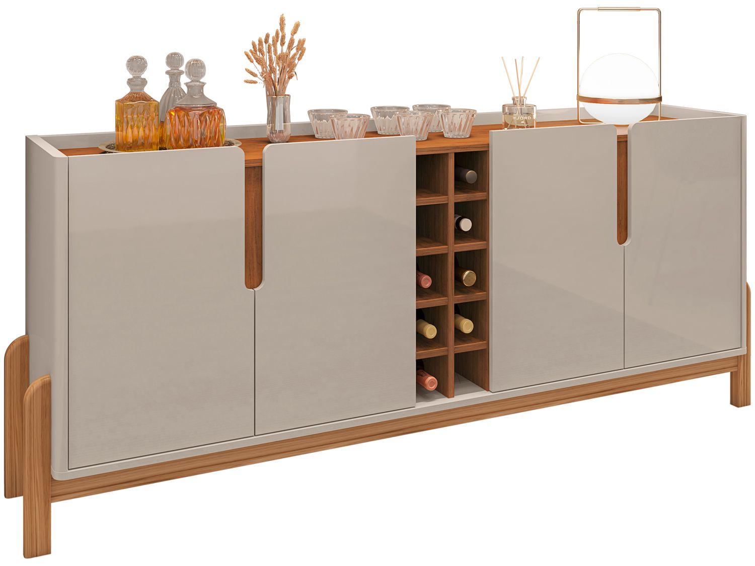 Buffet Moderno com Adega 4 Portas Casa D Lizz