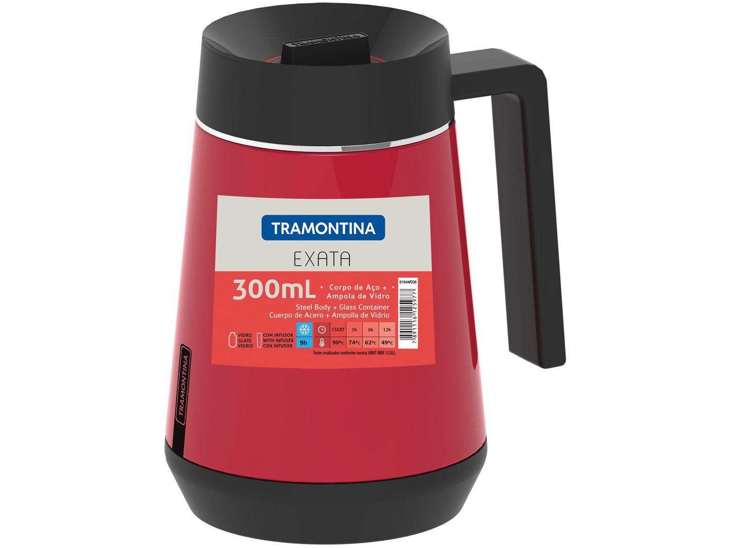Bule de Chá e Café Térmico Vermelho com Tampa e Infusor 300ml Tramontina Exata 61644036