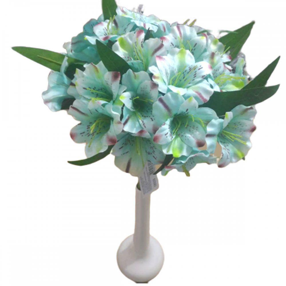 Buque artificial de astromélias 28 flores 47cm - azul tifany - H8 DECOR -  Buquê de Flor - Magazine Luiza
