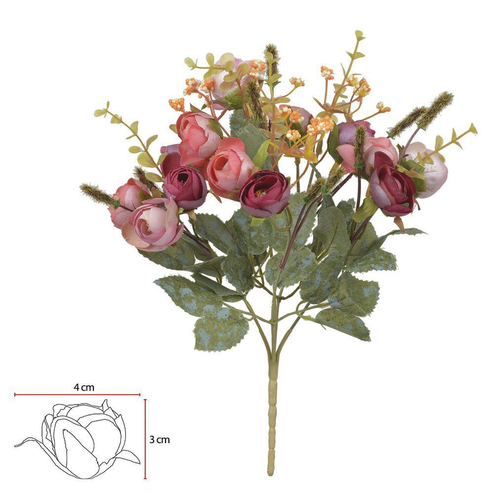 BUQUE CAMELIA X13 (ROSA BEAUTY OUTONO) 31cm - Flor Arte - Flor e Planta  Artificial - Magazine Luiza