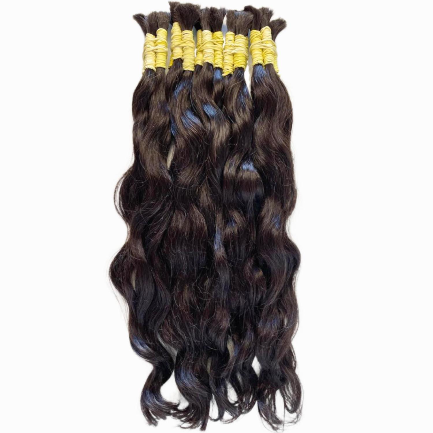 Imagem de Cabelo Humano Liso Ondulado Natural 70/75cm 50 Gr Virgem Ponta Cheia