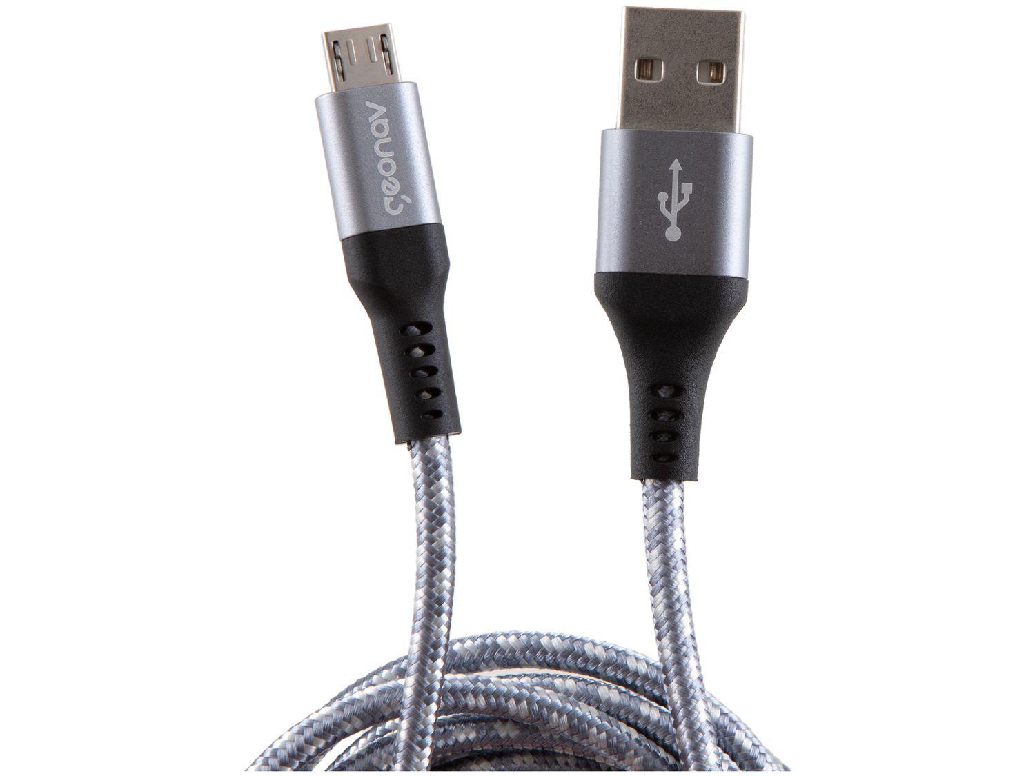 Cabo Micro USB Universal 1,5m Ultraresistente Geonav MIC15T