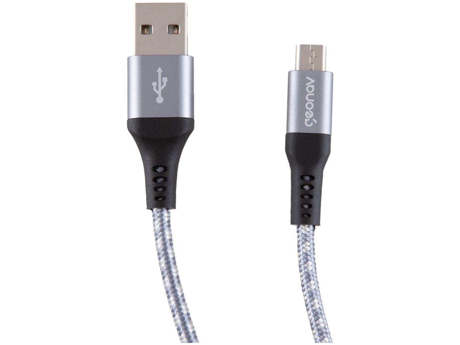 Cabo Micro USB Universal 1,5m Ultraresistente Geonav MIC15T