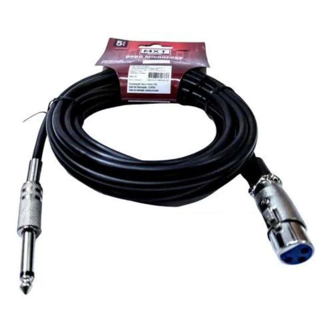 Imagem de Cabo Microfone P10 - Cannon XLR Fêmea 5M MXT