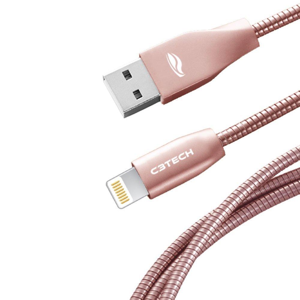 Cabo USB para Iphone Lightning Homologado Revestido Metal