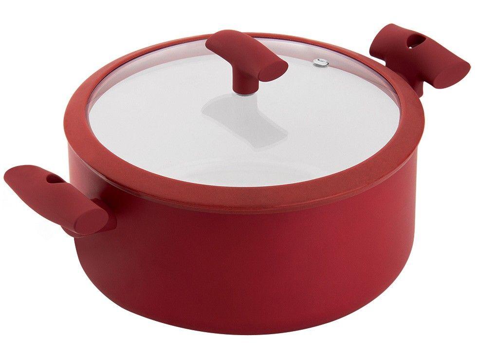 Caçarola Hércules Antiaderente com Tampa Vermelha