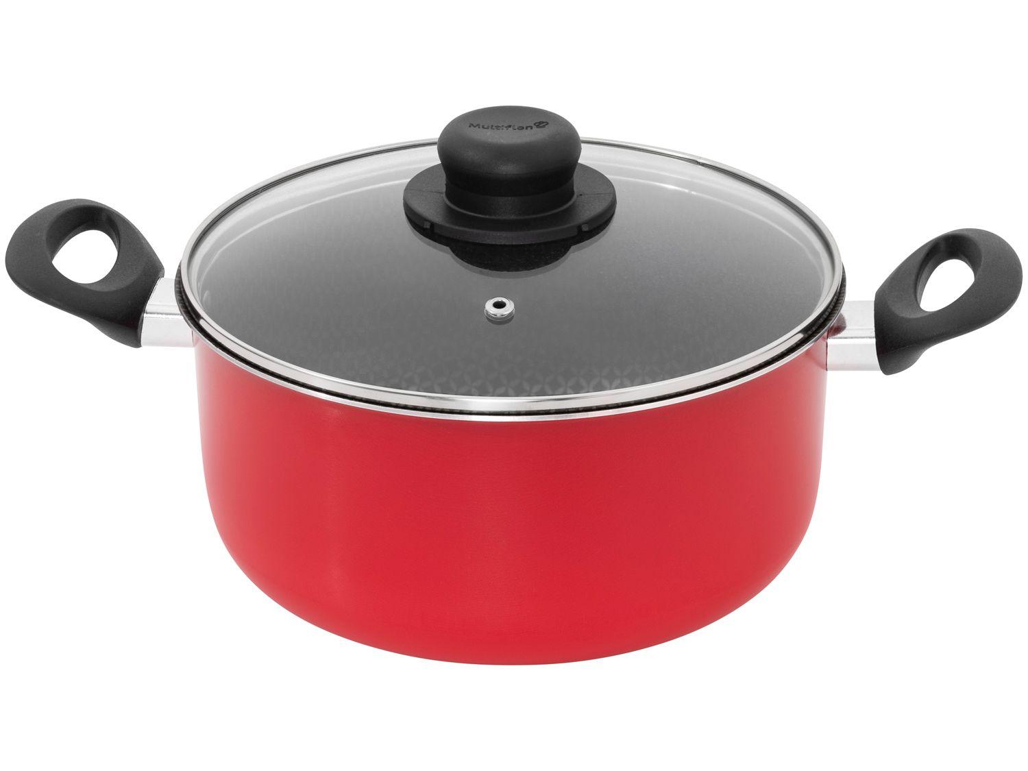 Caçarola Multiflon Antiaderente com Tampa 24cm 5L Vermelho Gourmet
