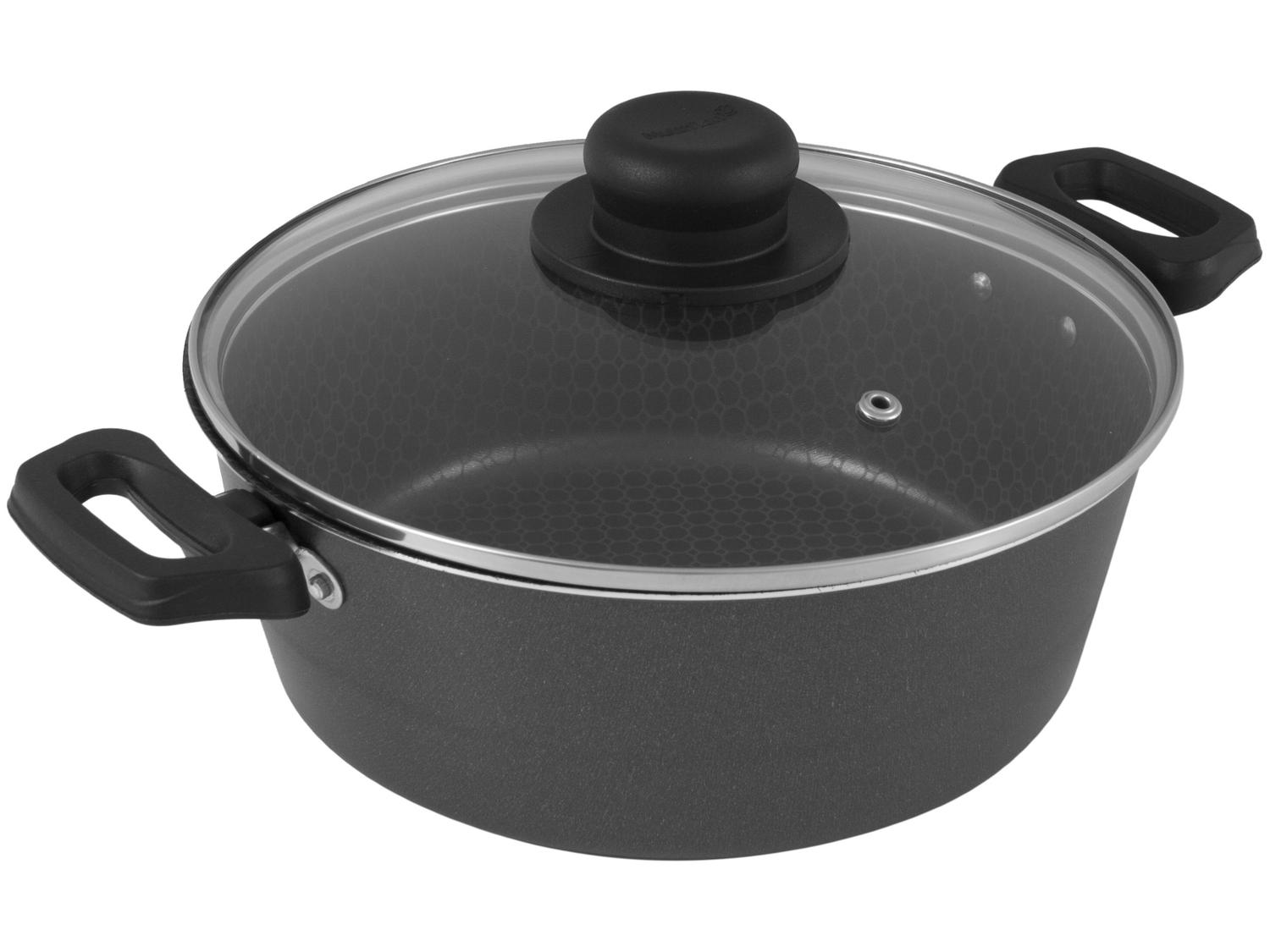 Caçarola Multiflon Antiaderente com Tampa Cinza 2,8L 22cm Essencial