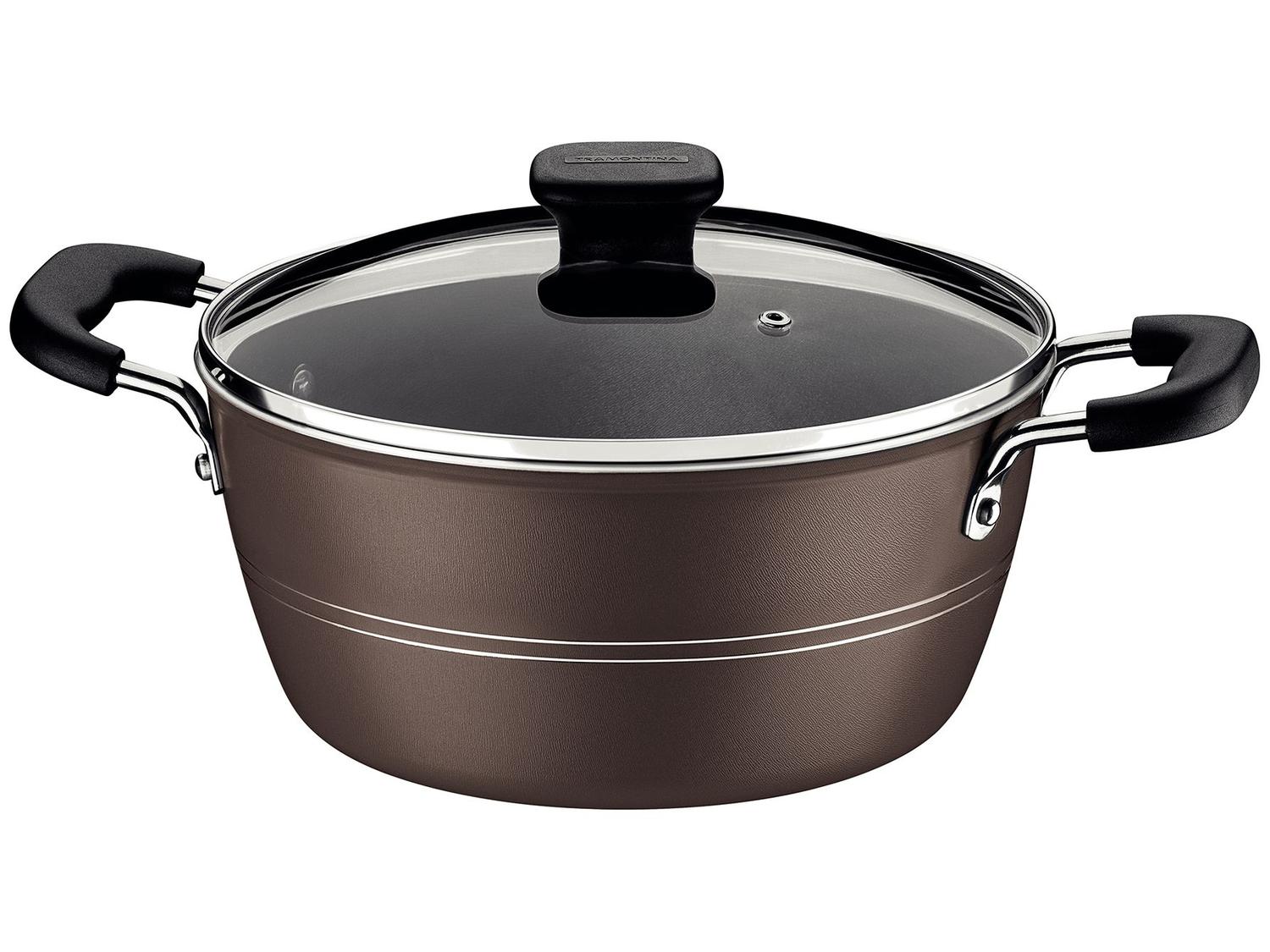 Caçarola Tramontina Antiaderente com Tampa Avelã 4,3L 24cm Sicilia