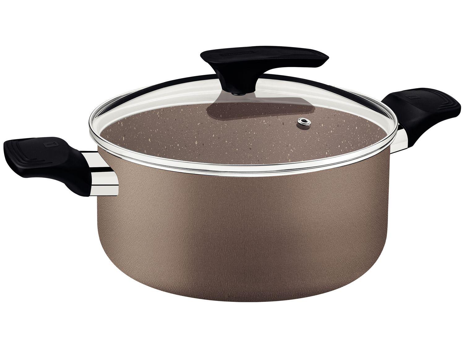 Caçarola Tramontina Antiaderente de Alumínio 24cm 4,9L Amêndoa Milazzo