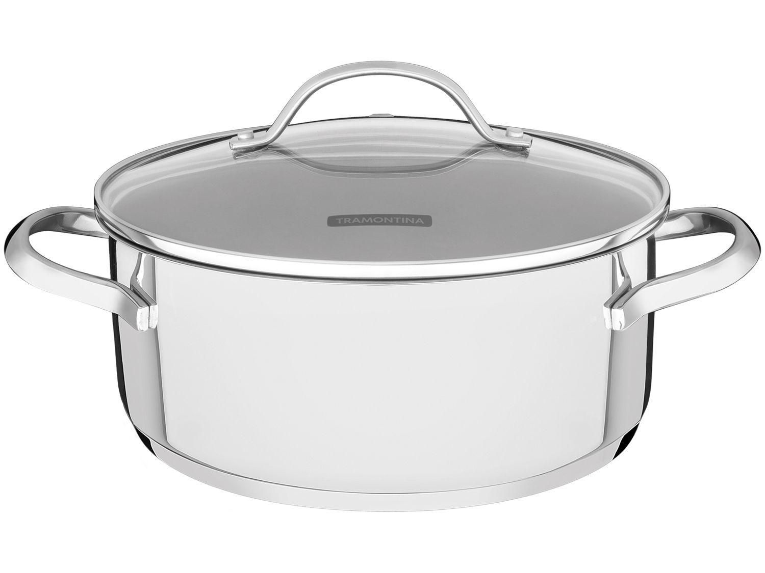 Caçarola Tramontina Inox Fundo Triplo 24cm 4,8L Una