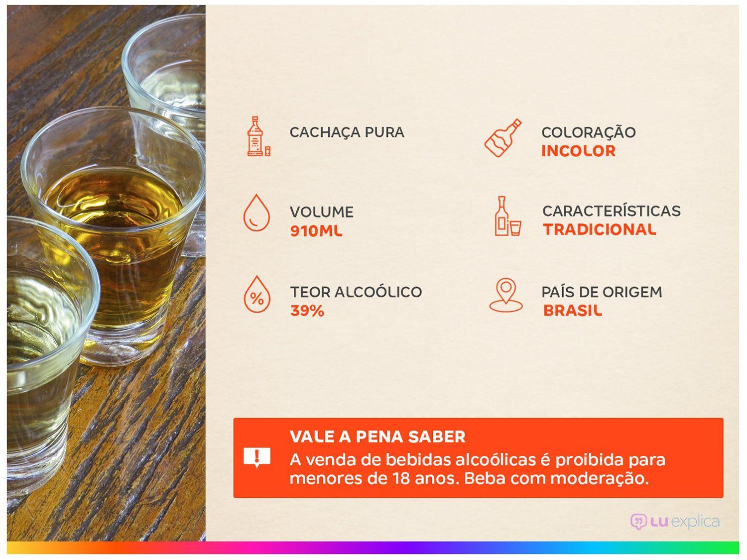 Cachaça Velho Barreiro Pura 910ml