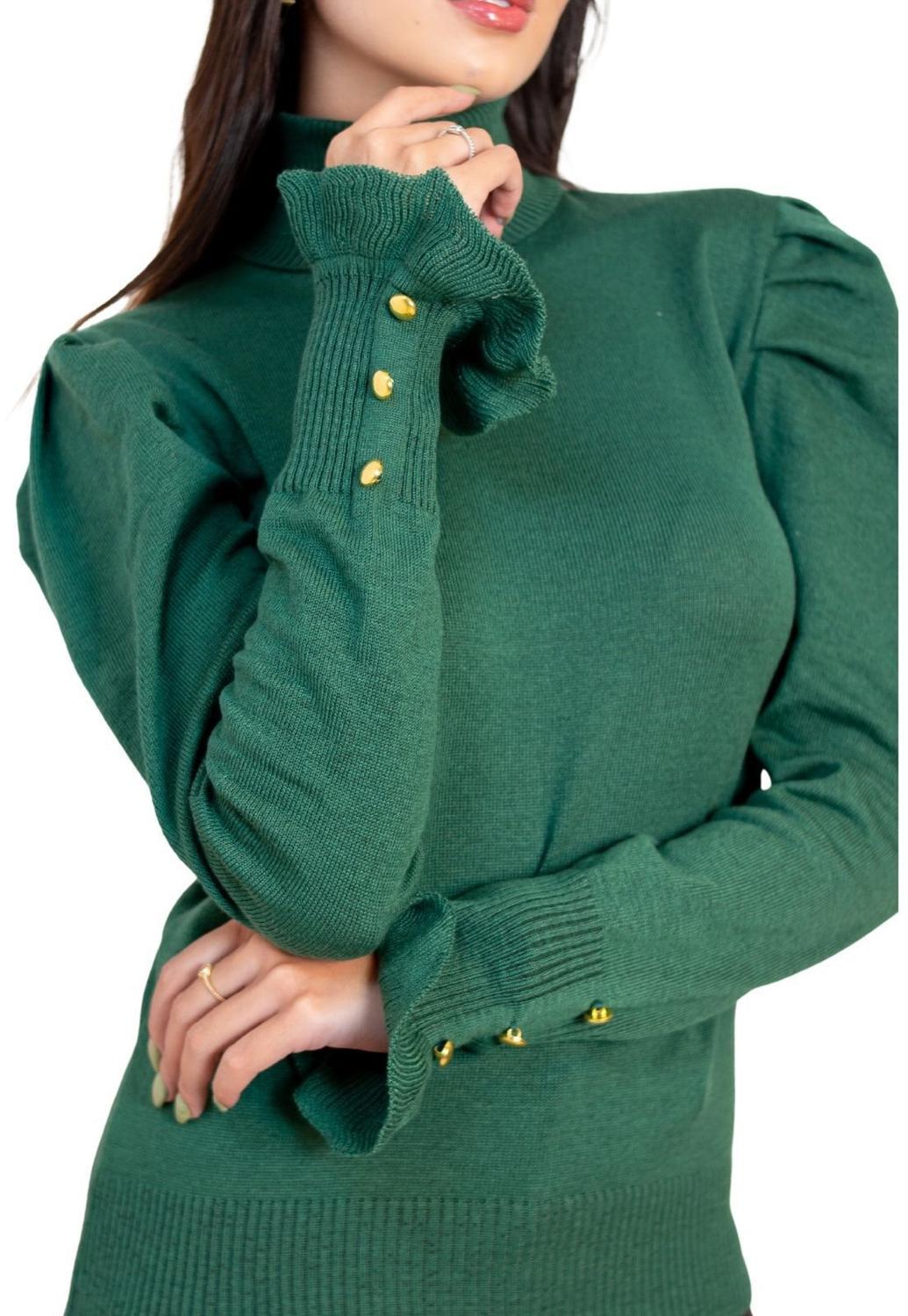 blusa de lã verde feminina