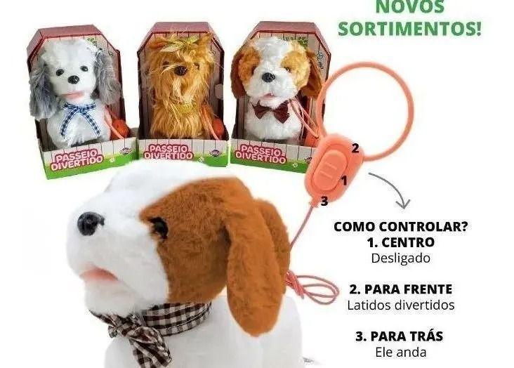 Cachorrinho Marrom Play Full Pets Coleira Com Controle - Anda e Late ...