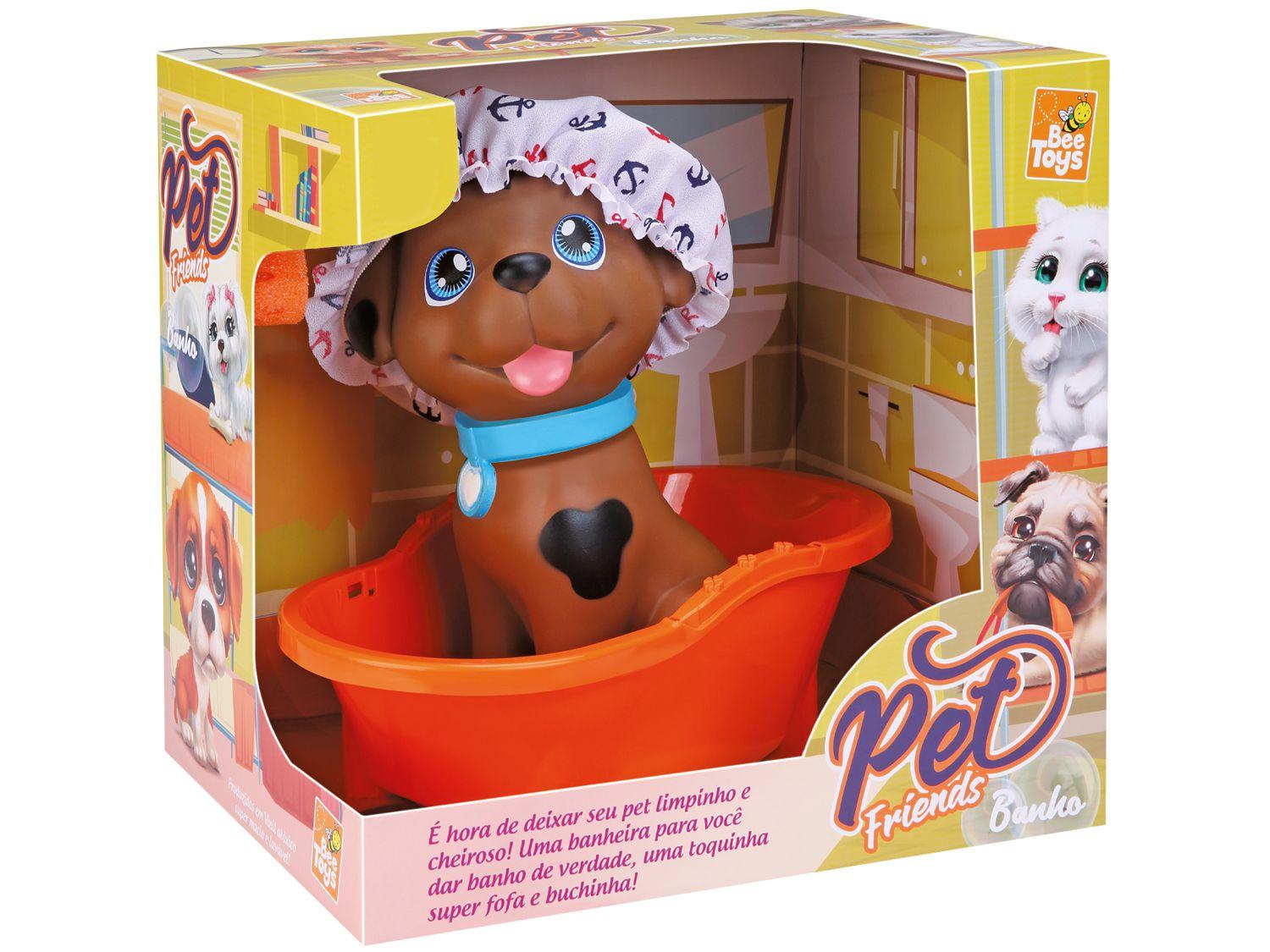 Cachorro de Brinquedo Pet Friends Banho - Bee Toys com Acessórios ...