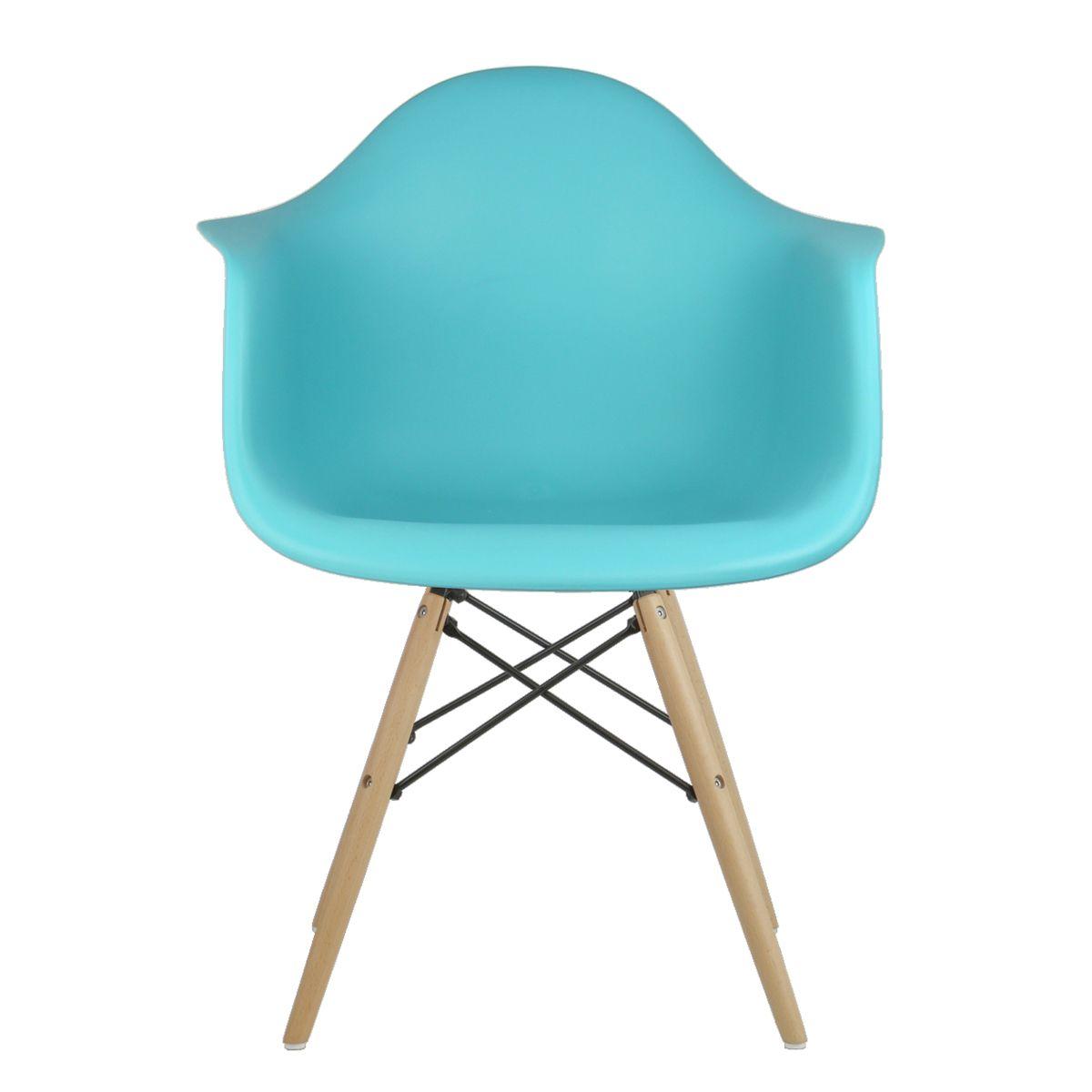Cadeira Azul Tiffany Charles Eames Wood Daw em PP - Moveis 