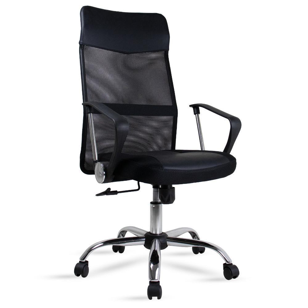 Cadeira de Escritório Flexy Leaf Preta, Base Giratória e Sistema Relax