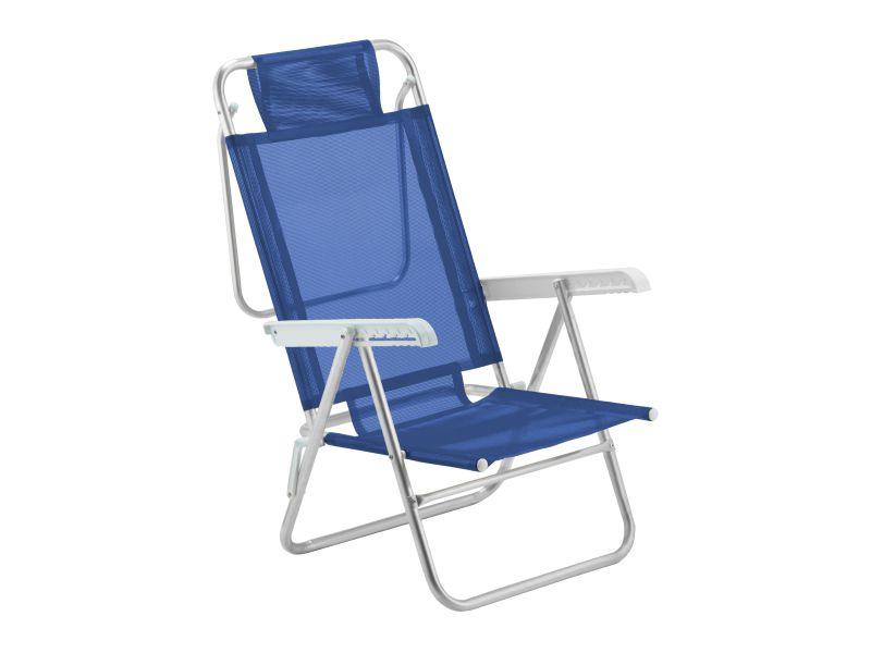 Cadeira de Praia Sun Glow Alumínio Azul Marinho - AMVC - Cadeira de Praia -  Magazine Luiza
