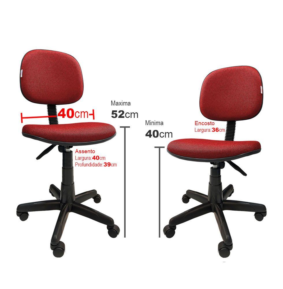 Imagem de Cadeira Giratória Secretaria Para Escritório Braço Com Regulagem de Altura JSerrano Vermelho Com Preto