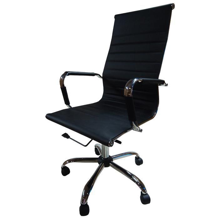 Imagem de Cadeira Presidente em Couro PU PEL-1190H Preta Design Charles Eames