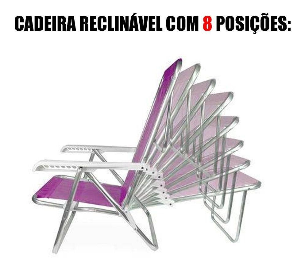 Kit Cadeiras de Praia Reclinável 8 Posições Sannet com 2 Peças MOR é na  Palácio das Ferramentas