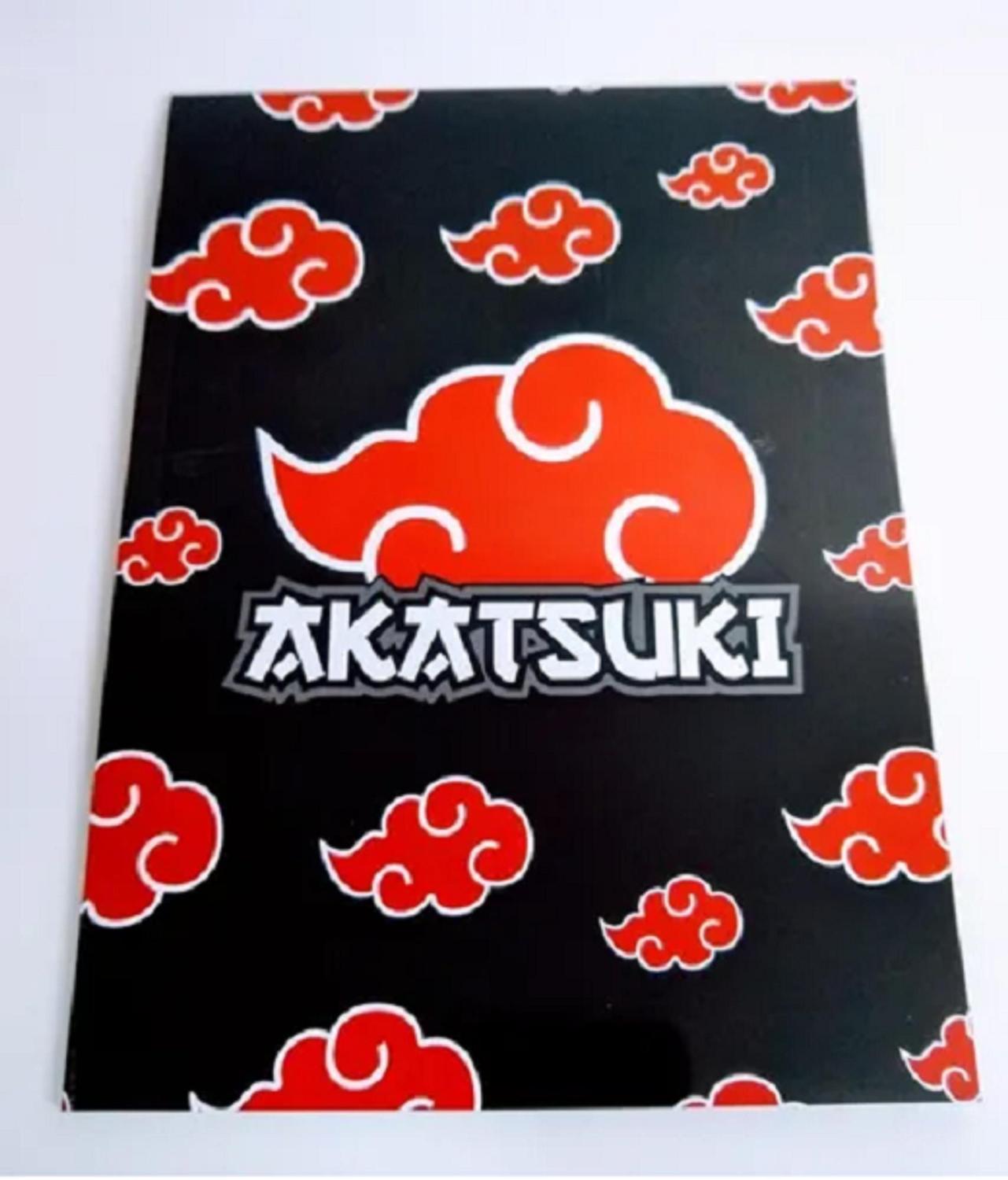 Caderno Akatsuki Anime Naruto e Colar Nuvem Vermelha