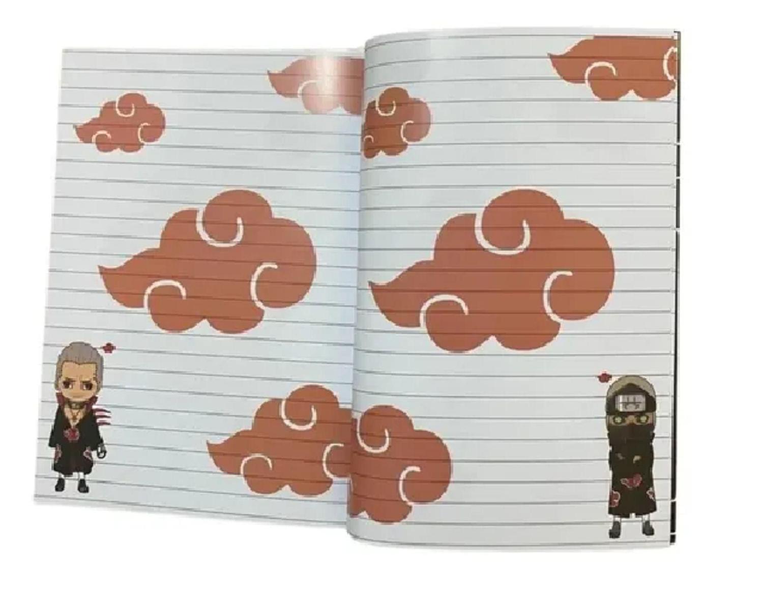 Livro Anime Naruto Nuvem Akatsuki - Caderno 56 páginas na