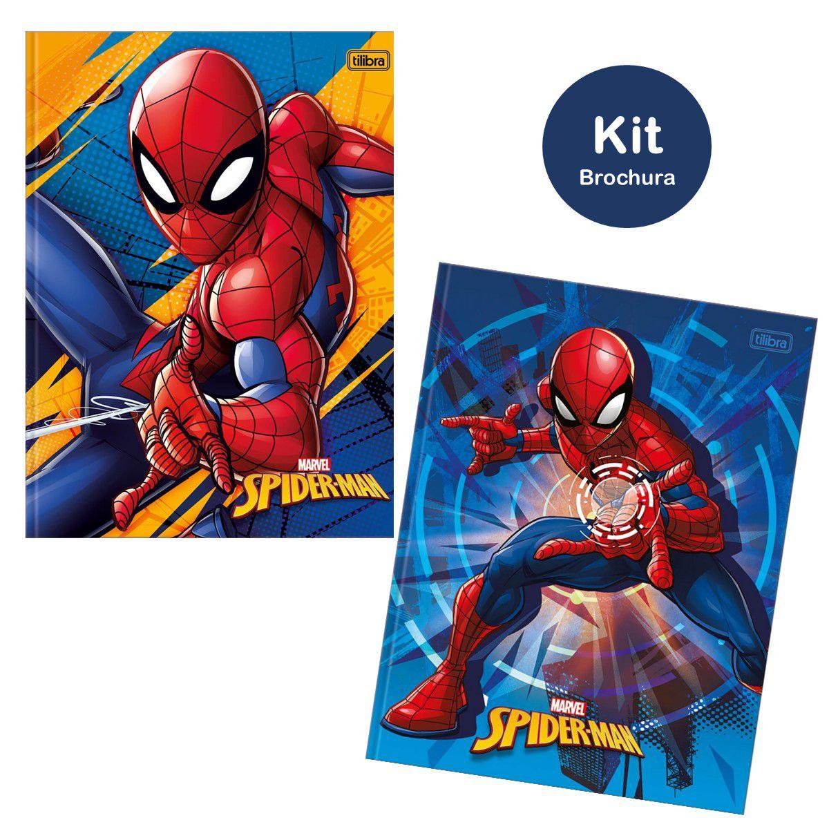 Caderno Brochura Capa Dura 80 folhas Kit 2un Spider Man Homem Aranha Marvel  Tilibra Escolar Infantil Ensino Fundamental - Caderno Brochura - Magazine  Luiza