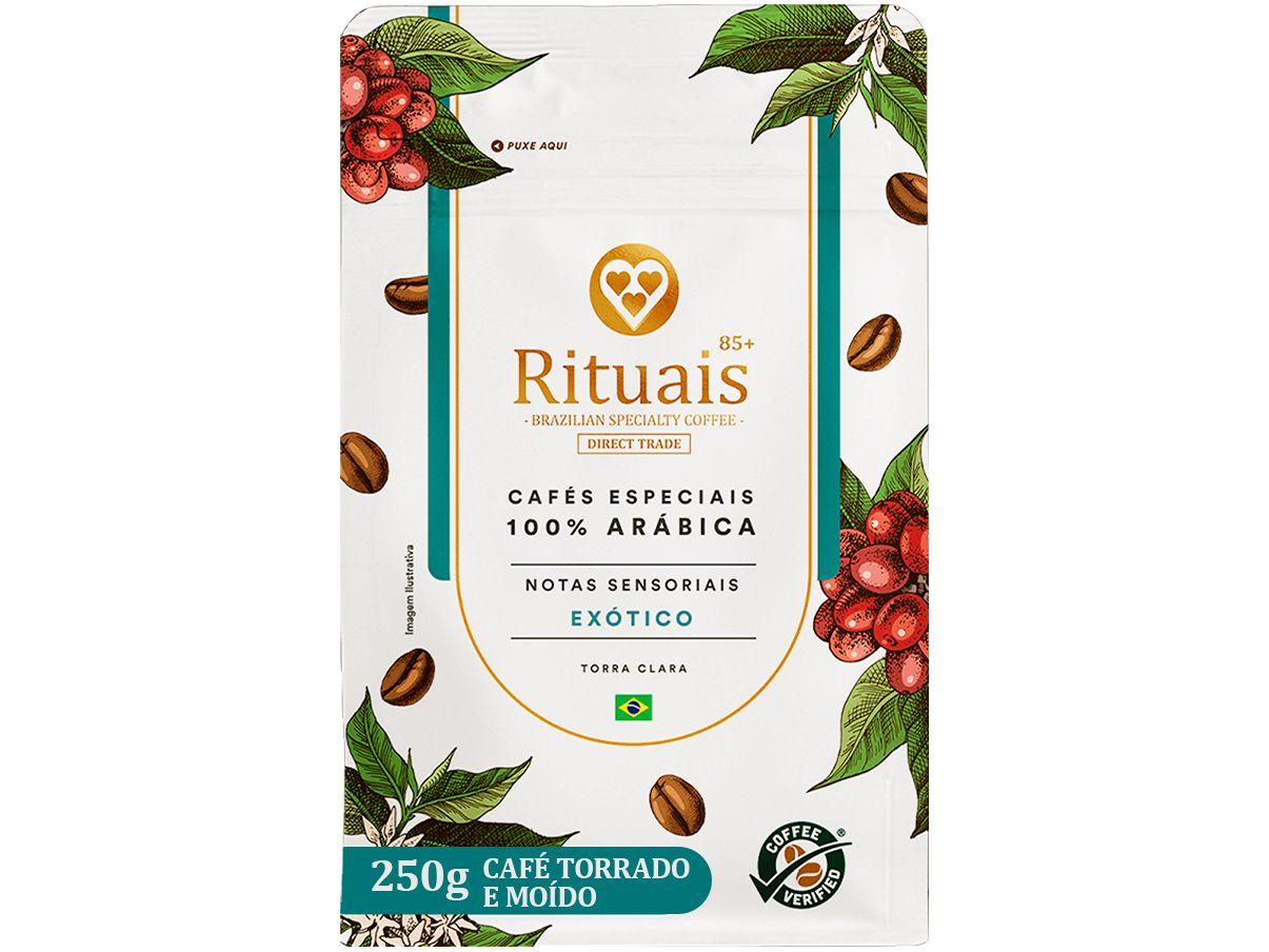 Café Moído Especial 3 Corações Rituais 85+ Exótico 100% Arábica Pacote 250g