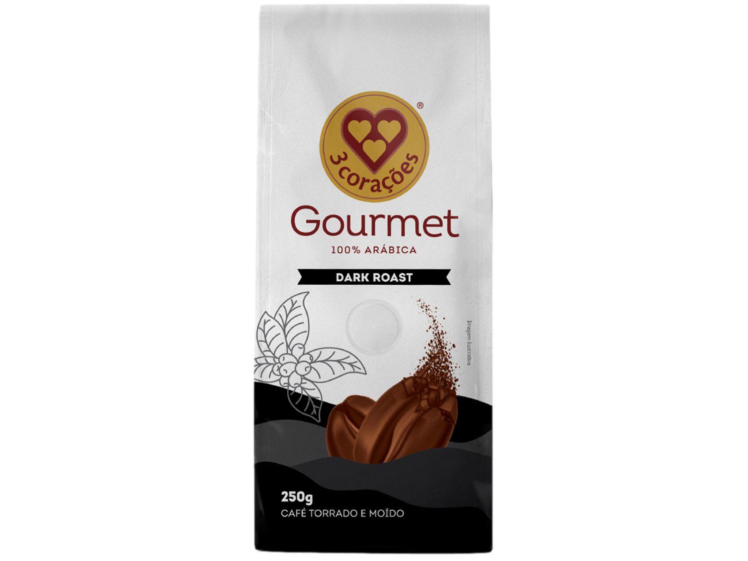 Café Moído Gourmet 3 Corações 100% Arábica Dark Roast 250g