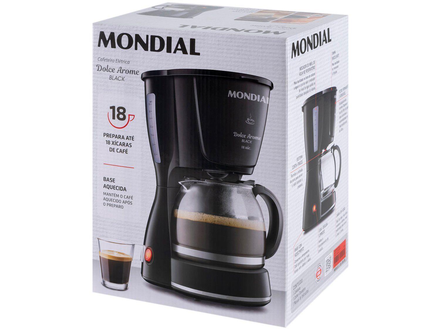 Cafeteira Elétrica Mondial Dolce Arome Black C-30-18X-FB 18 Cafés