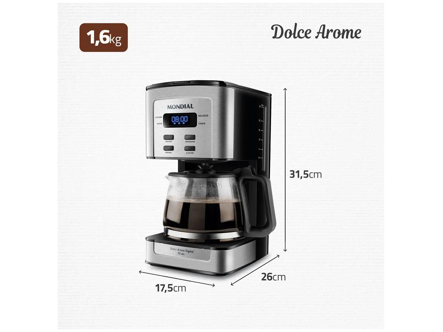 Cafeteira Elétrica Mondial Dolce Arome Digital