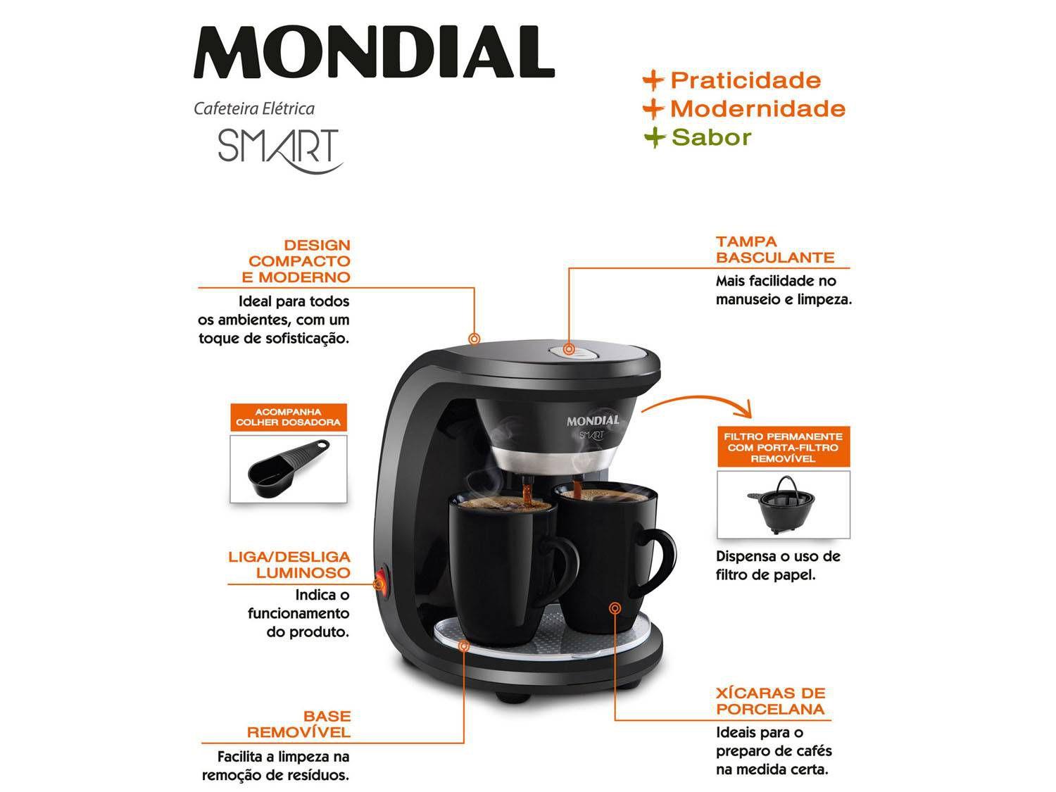 Cafeteira Elétrica Mondial Smart C18 Preta 110v Cafeteira Eletrica Mondial Smart C18 2 Xicaras Preto Cafeteiras Eletricas E Acessorios Magazine Luiza