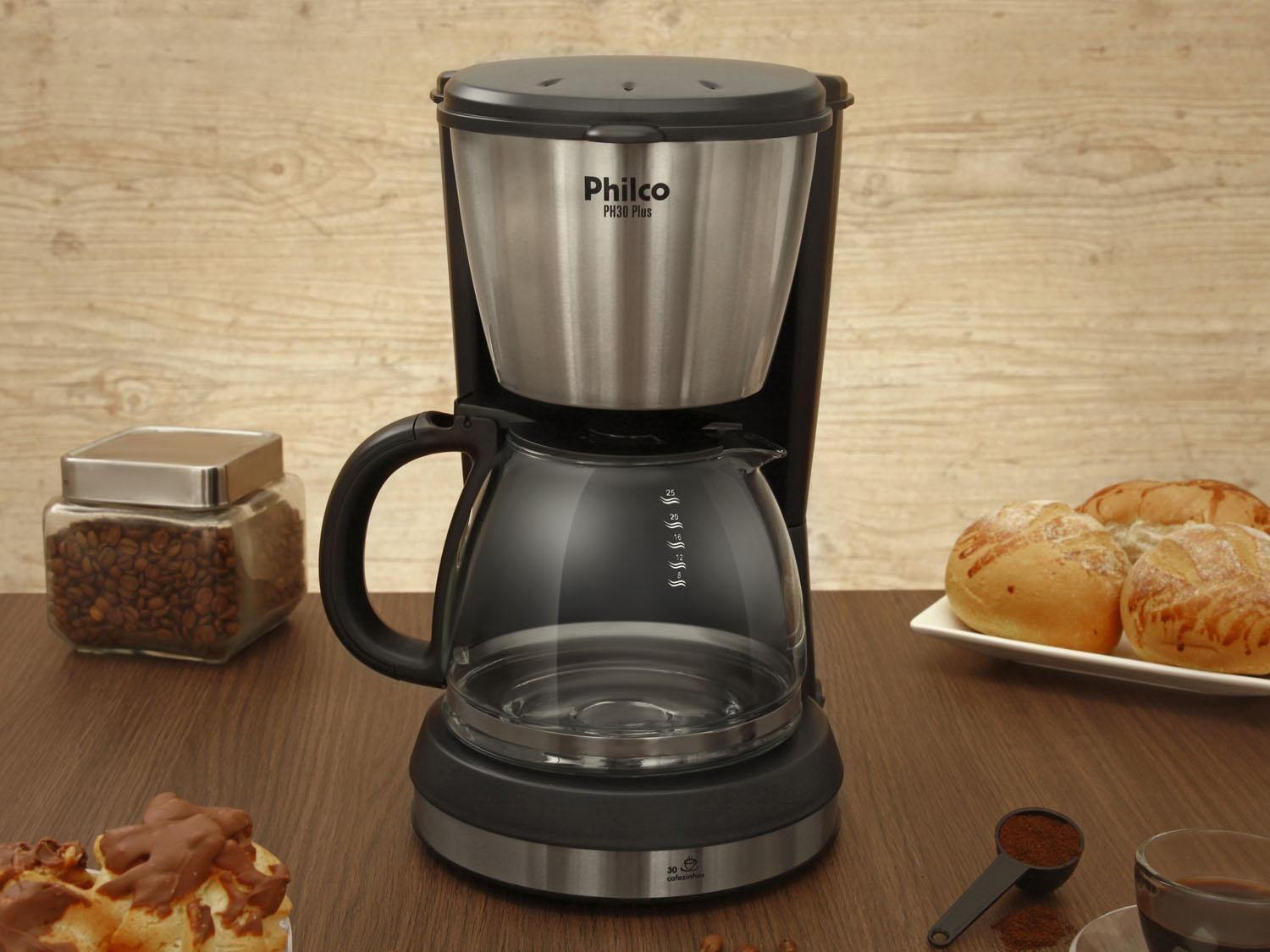 Cafeteira Elétrica Philco PH30 30 xícaras Preta e Inox