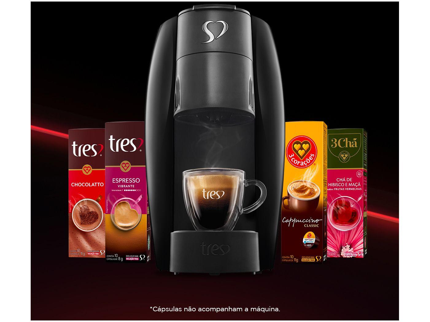Cafeteira Espresso 3 Corações Lov Preto